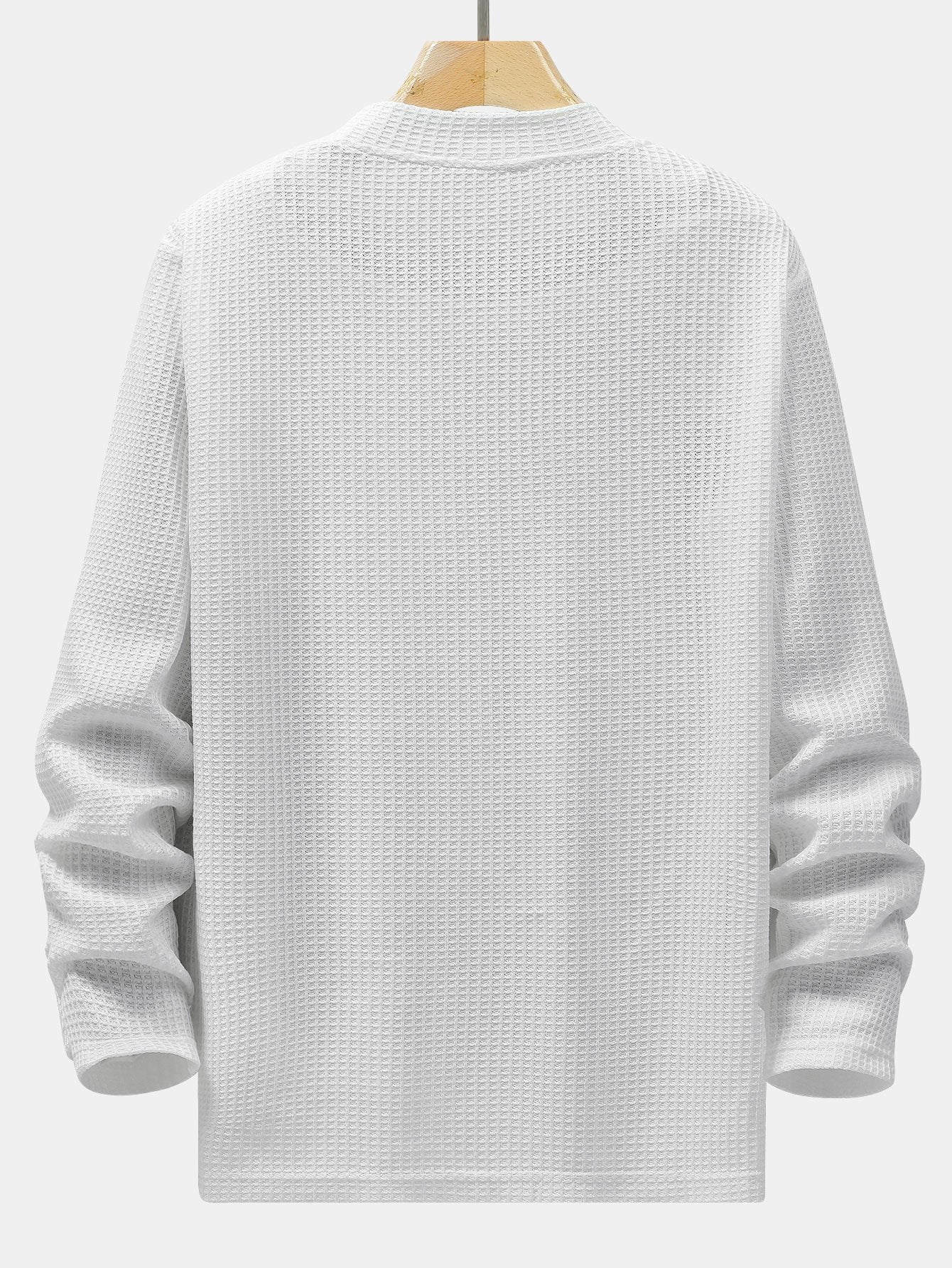 3 Pieces Long Sleeve Knitted Waffle Mock Neck T-Shirts