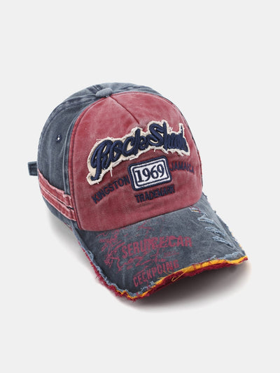 1969 Retro Washed Distressed Letter Embroidered Hole Baseball Cap