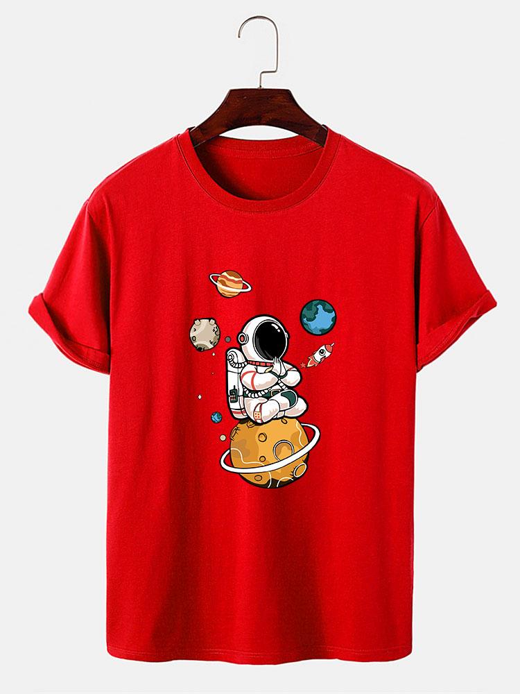 Planet Astronaut Print T-Shirt
