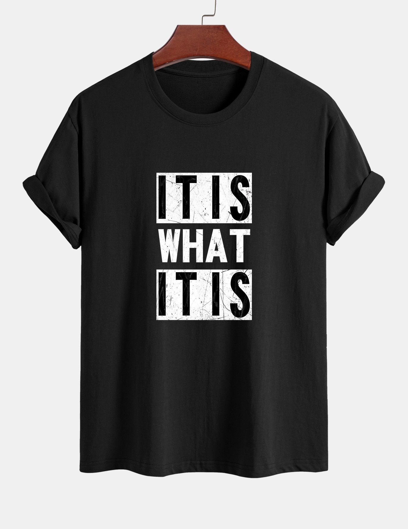 Regular Fit It Is What It Is Print Cotton T-Shirt