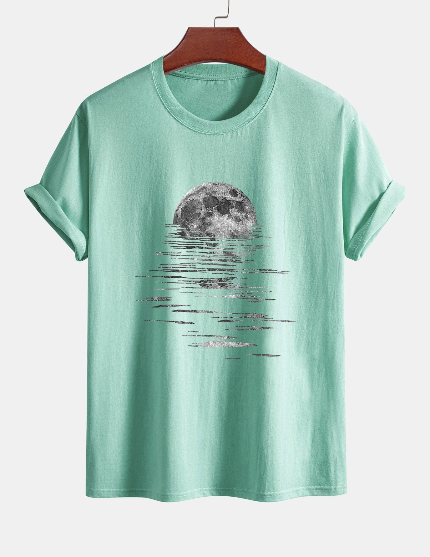 Regular Fit Moon Print Cotton T-Shirt