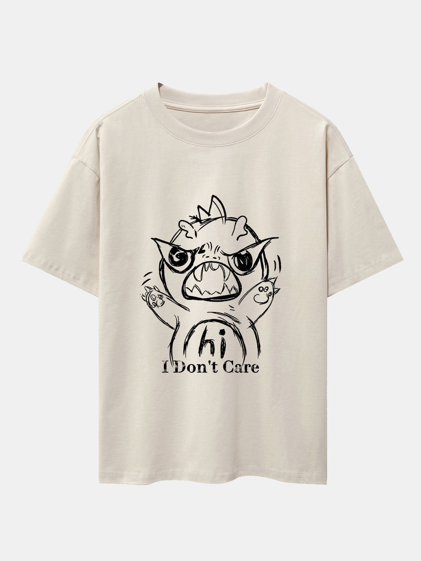 Cartoon Dinosaur Print Drop Shoulder Oversize T-Shirt