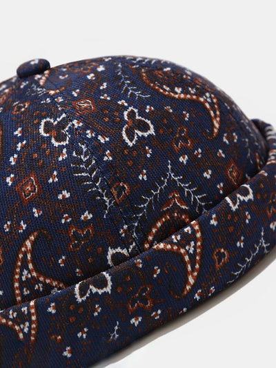 Vintage Paisley Print Brimless Hat