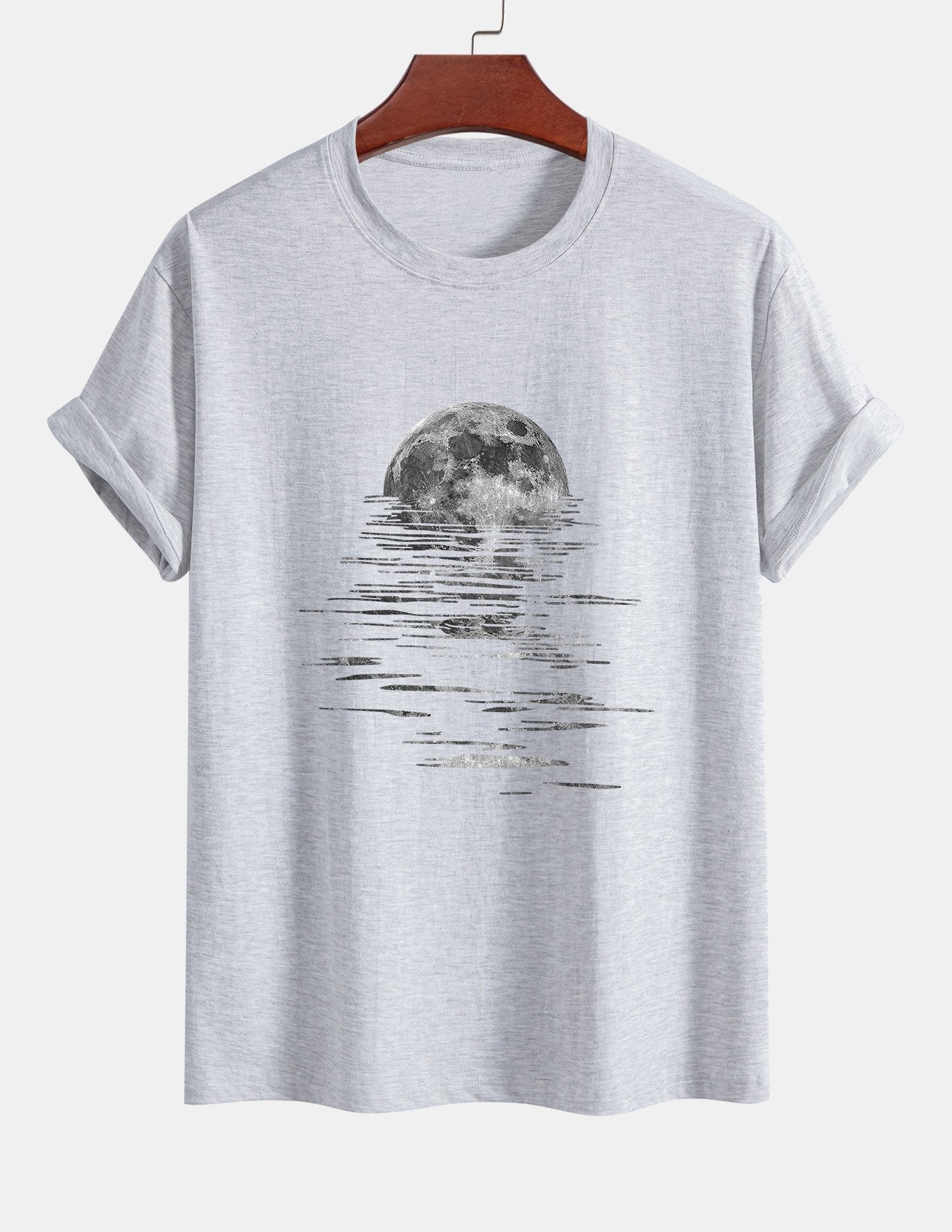 Regular Fit Moon Print Cotton T-Shirt