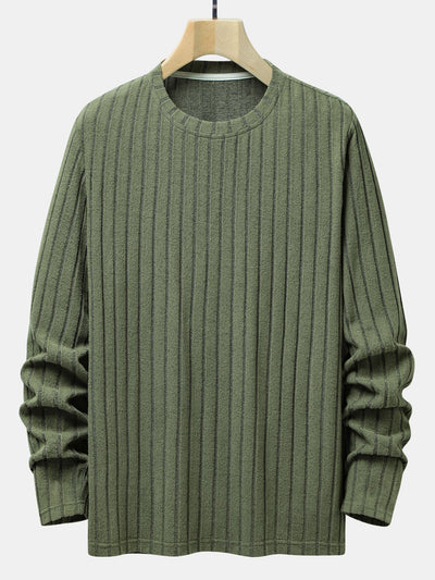 3 Pieces Long Sleeve Knit Ribbed T-Shirts