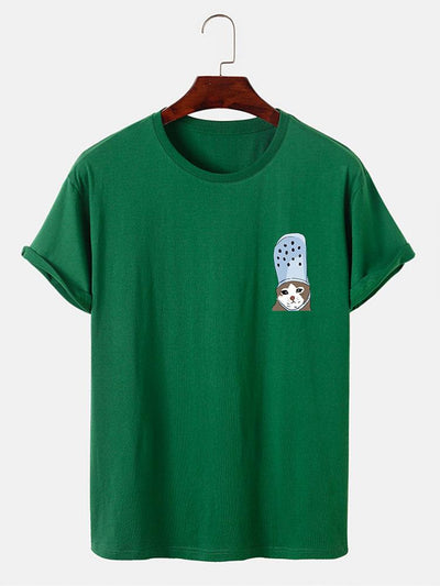 Crying Cat in a Croc Print T-Shirt
