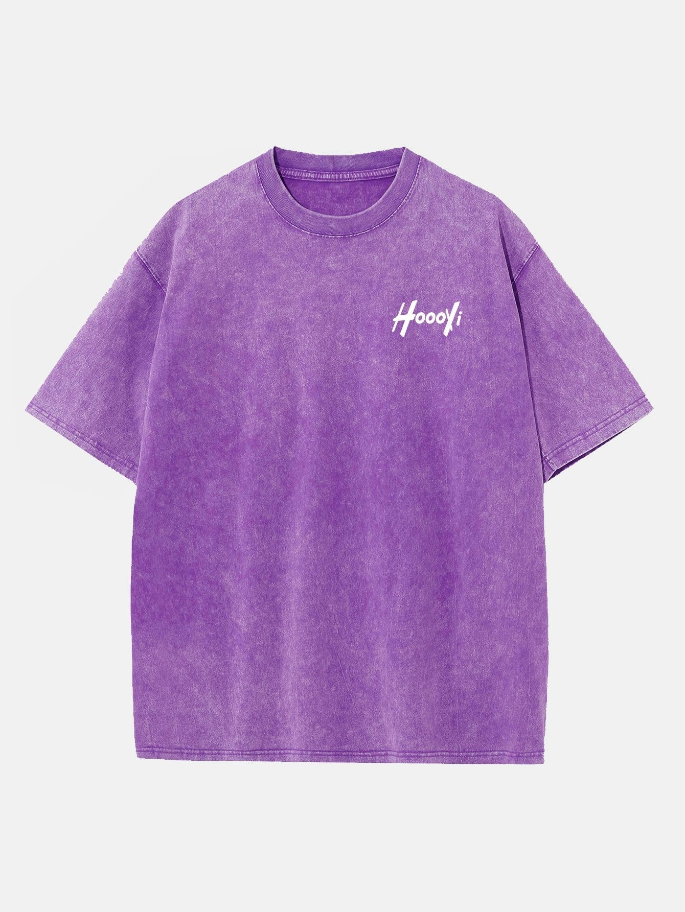 Hoooyi Print Washed Distressed Drop Shoulder T-Shirt