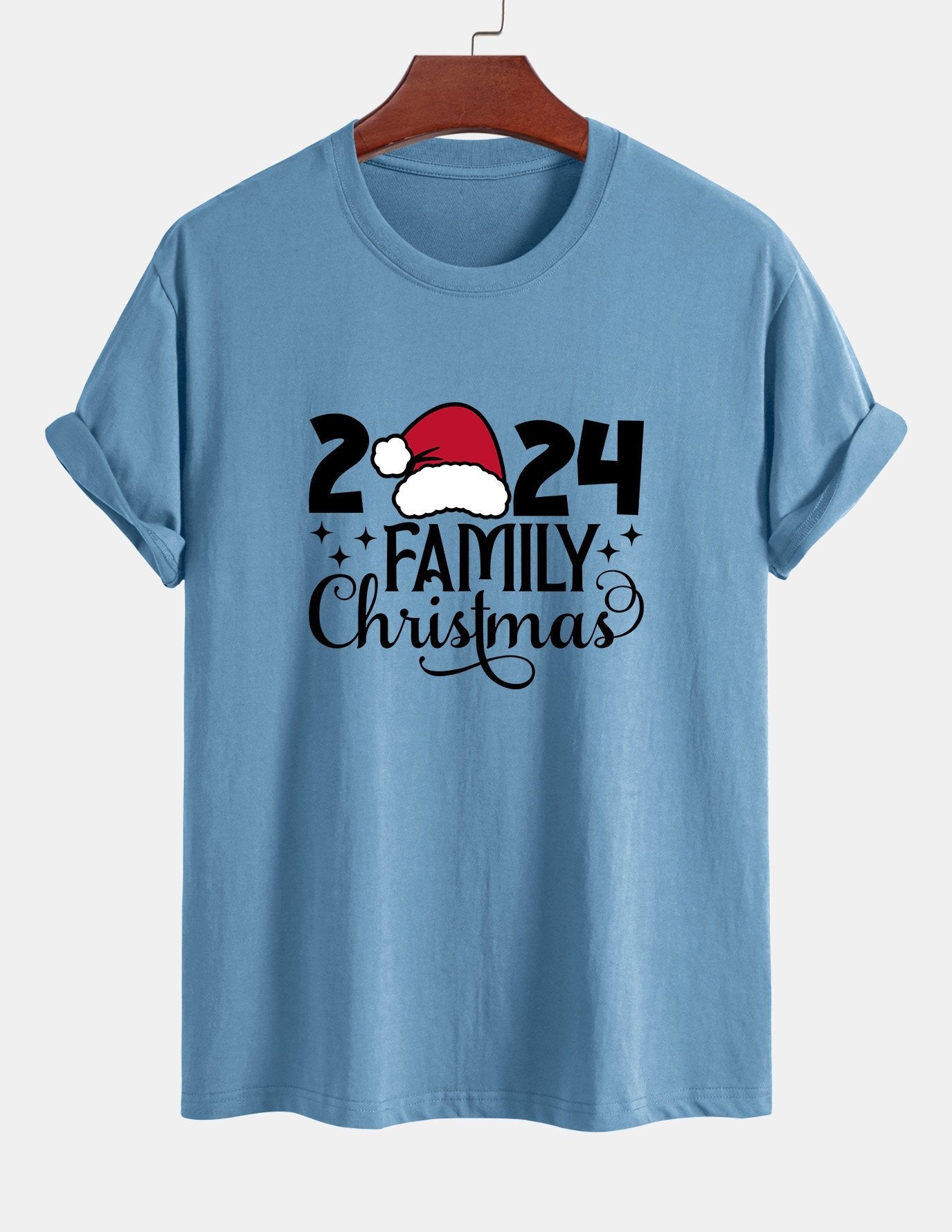 Regular Fit Family Christmas 2024 Print Cotton T-Shirt