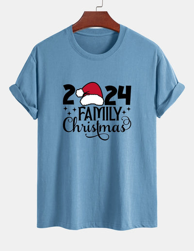Regular Fit Family Christmas 2024 Print Cotton T-Shirt