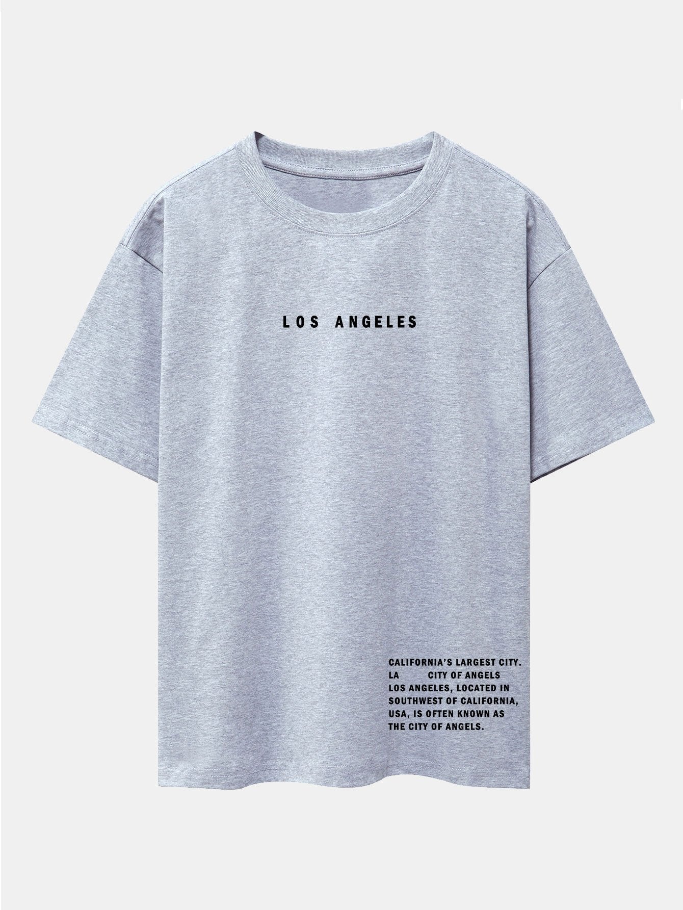 Los Angeles Slogan Print Drop Shoulder Oversize T-Shirt