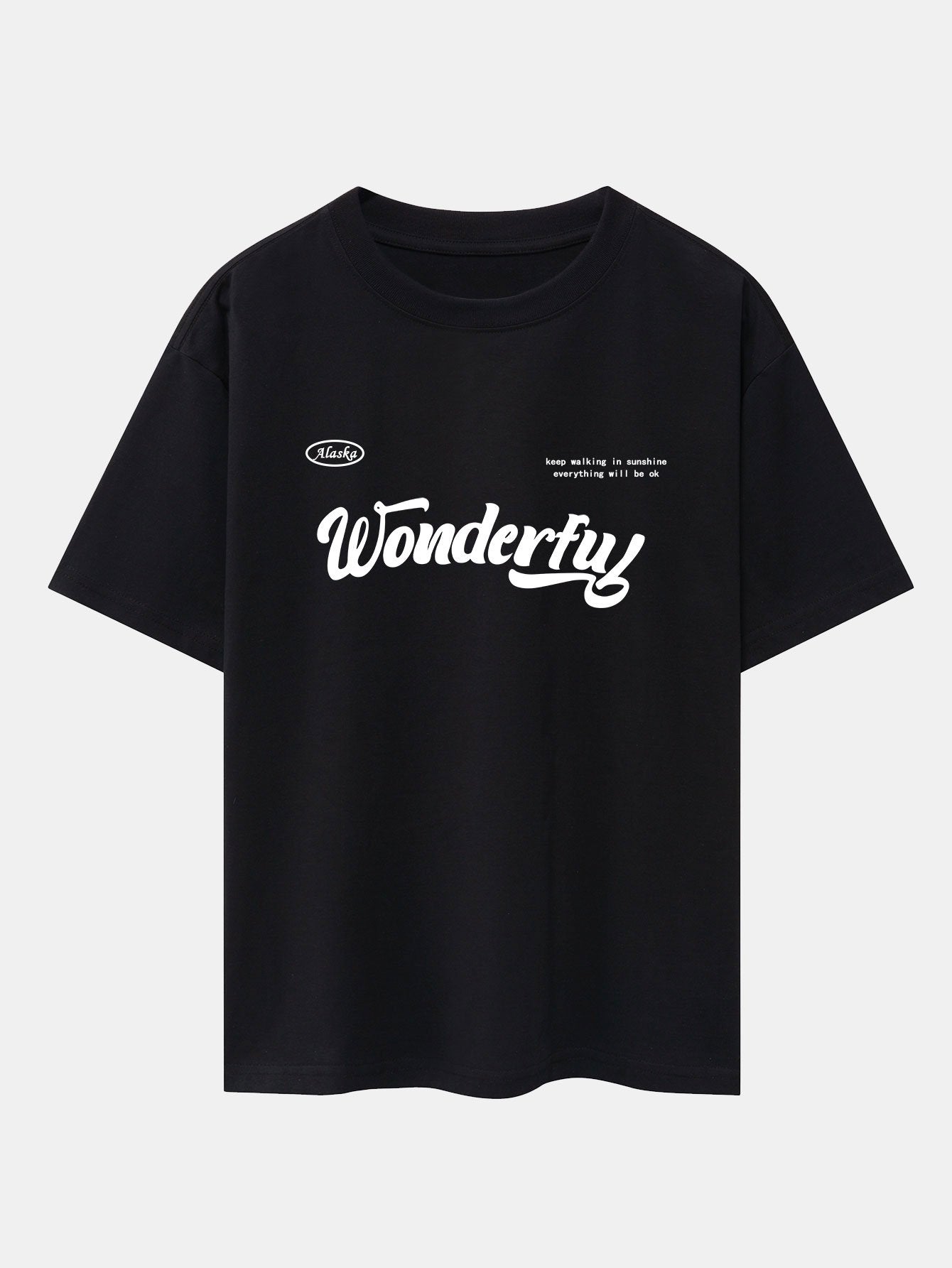 Wonderful Slogan Print Drop Shoulder Oversize T-Shirt