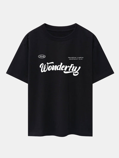 Wonderful Slogan Print Drop Shoulder Oversize T-Shirt