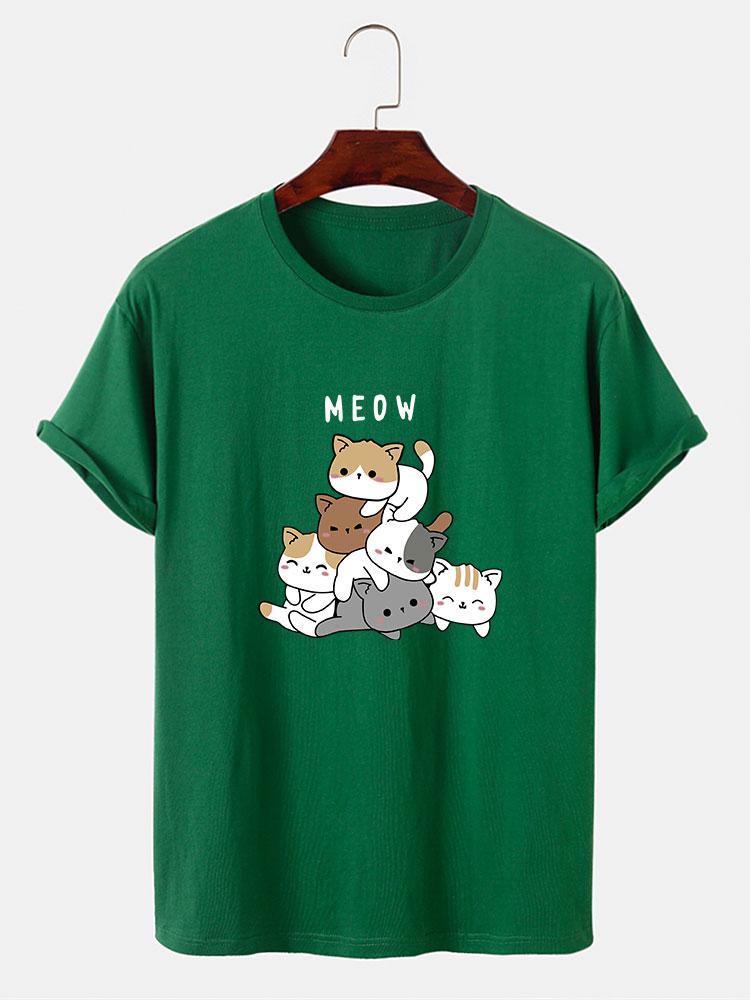 Cute Cat Print T-Shirt