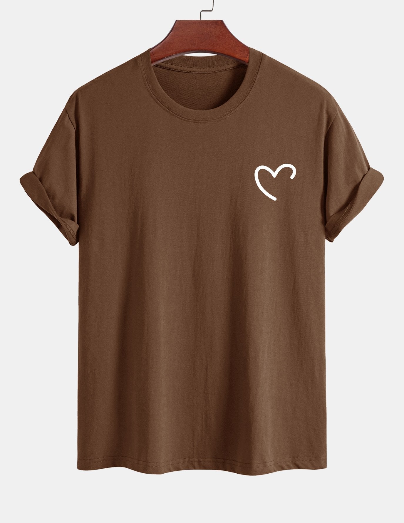 Regular Fit Heart Print Cotton T-Shirt