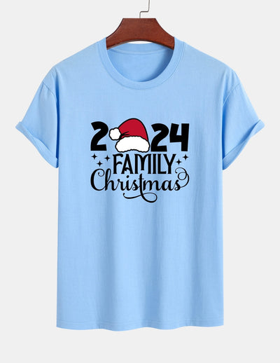 Regular Fit Family Christmas 2024 Print Cotton T-Shirt