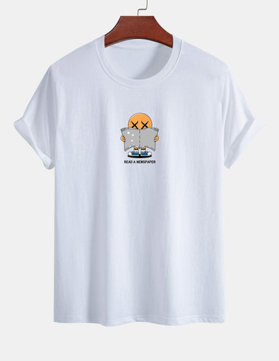 Regular Fit Reading Print Cotton T-Shirt