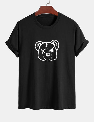Regular Fit Bear Print Cotton T-Shirt