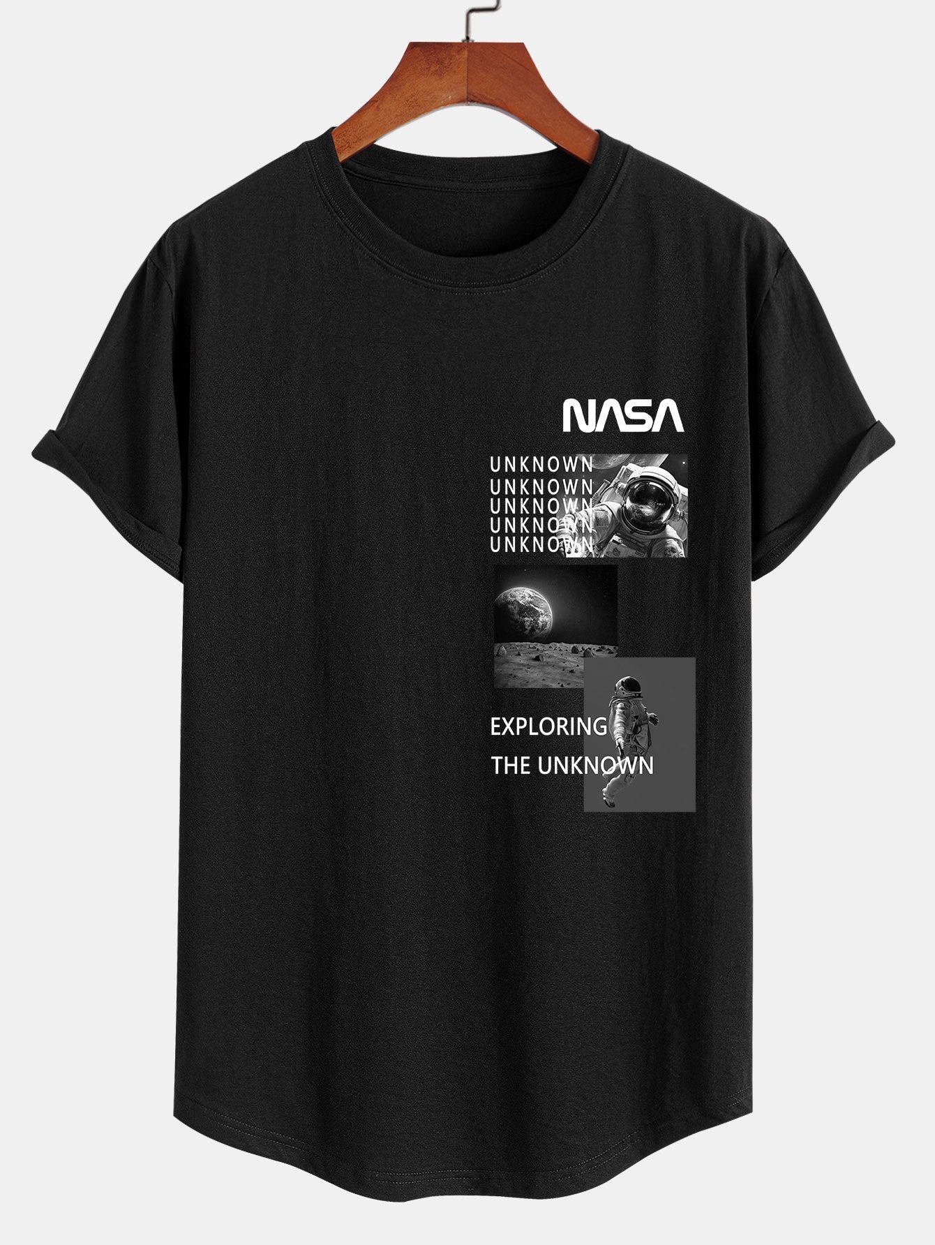 NASA Moon Landing Print Cotton Arc Hem T-Shirt