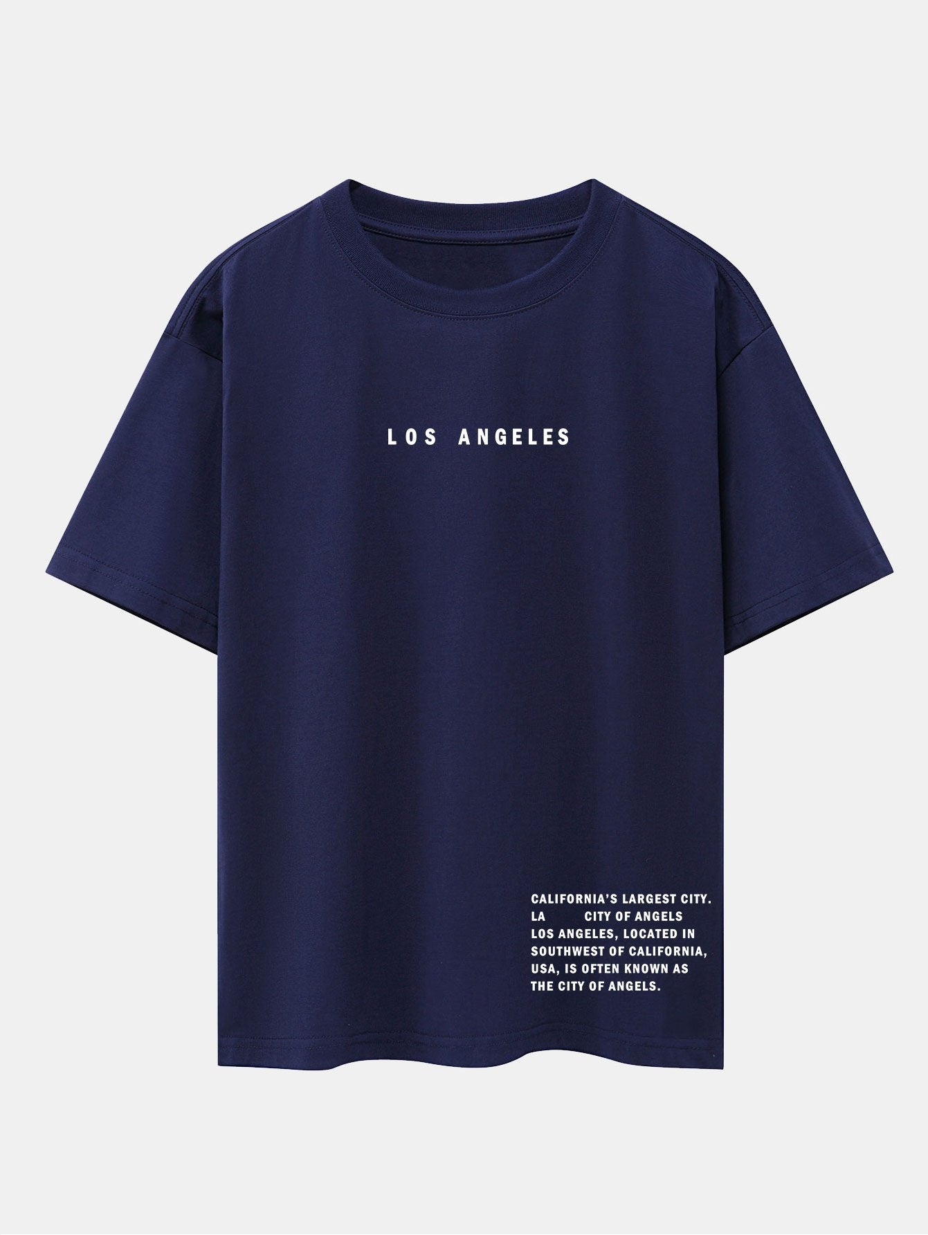 Los Angeles Slogan Print Drop Shoulder Oversize T-Shirt