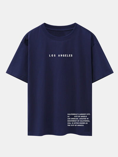 Los Angeles Slogan Print Drop Shoulder Oversize T-Shirt