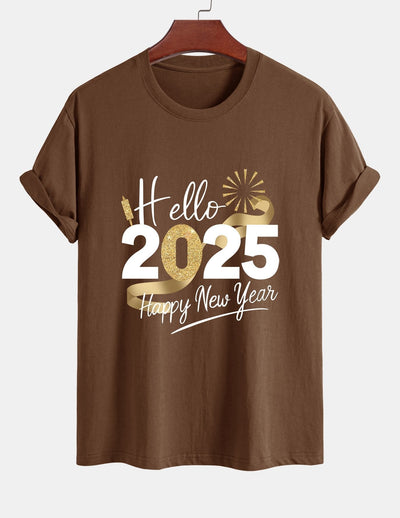 Regular Fit New Year 2025 Print Cotton T-Shirt