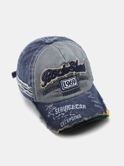 1969 Retro Washed Distressed Letter Embroidered Hole Baseball Cap