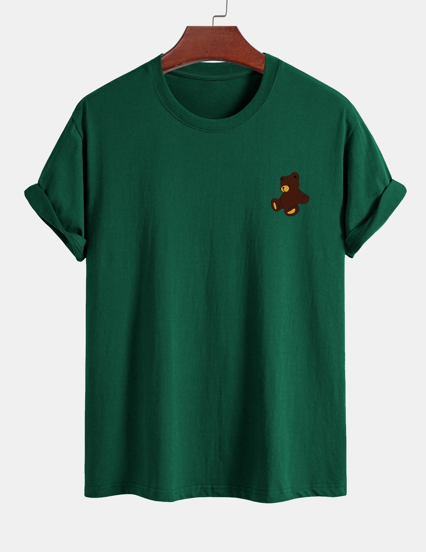 Regular Fit Teddy Bear Print Cotton T-Shirt