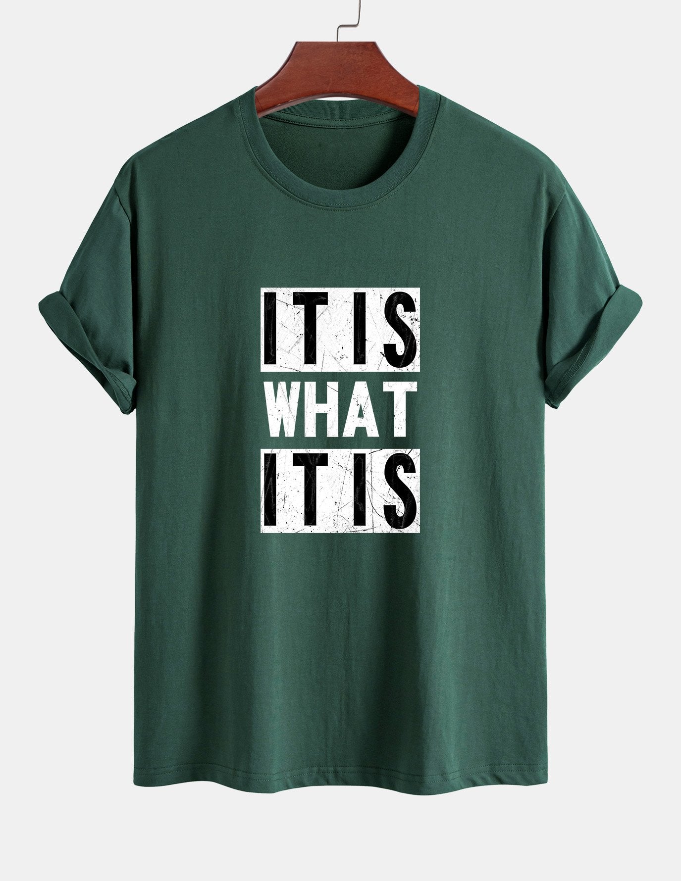 Regular Fit It Is What It Is Print Cotton T-Shirt