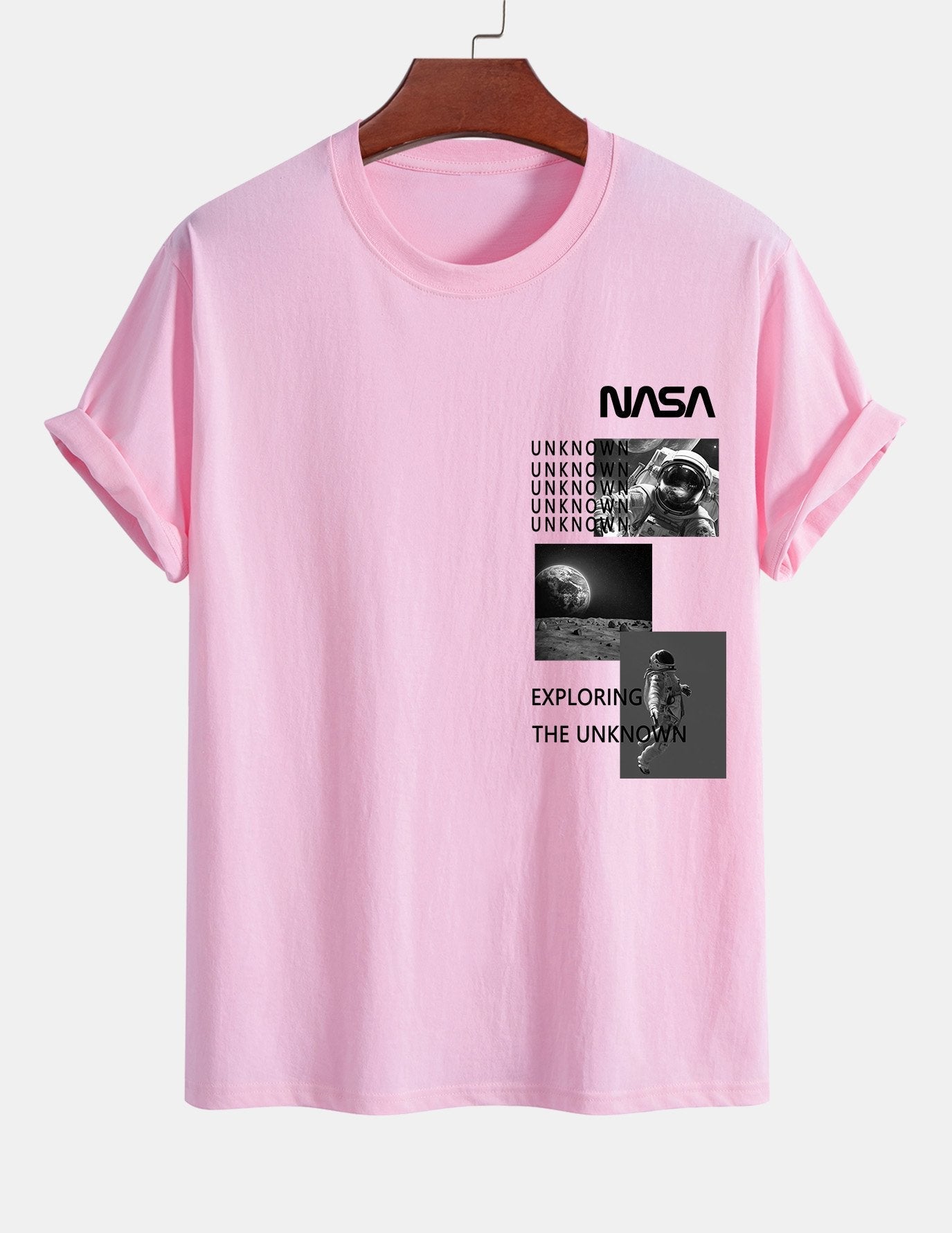 Regular Fit NASA Moon Landing Print Cotton T-Shirt