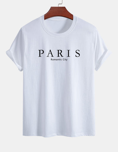 Regular Fit Paris Slogan Cotton T-Shirt