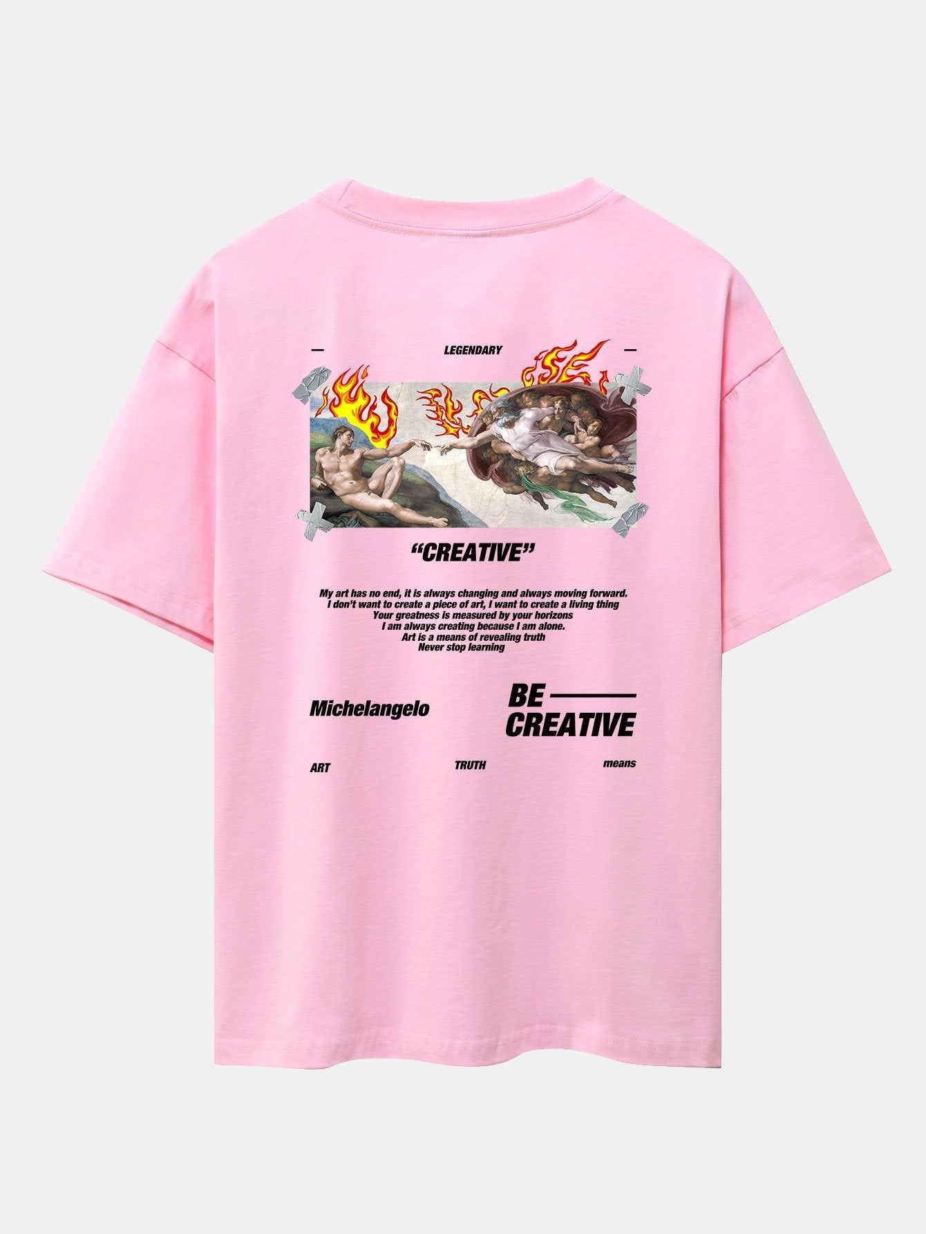 Create Adam Slogan Back Print Drop Shoulder Oversize T-Shirt
