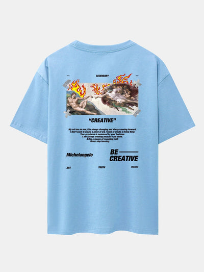 Create Adam Slogan Back Print Drop Shoulder Oversize T-Shirt