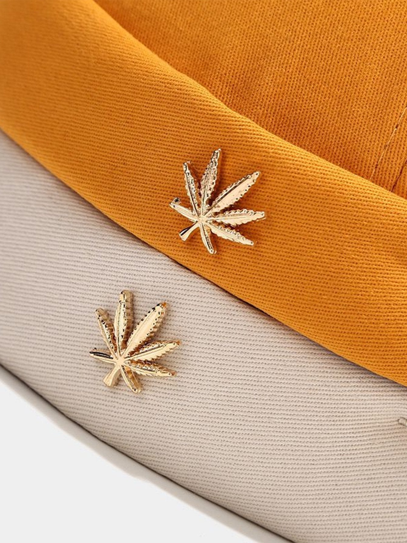 Hip Hop Leaf Decoration Brimless Hat