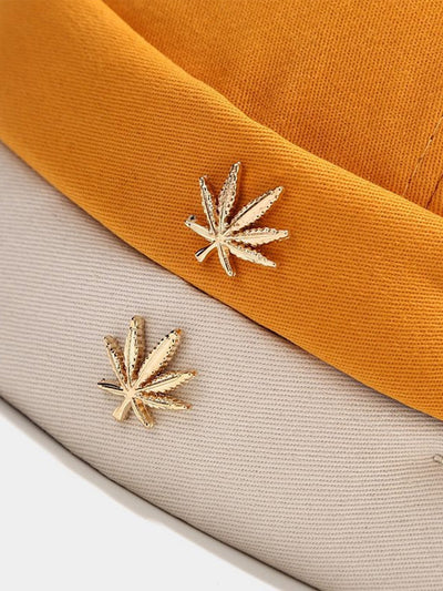 Hip Hop Leaf Decoration Brimless Hat