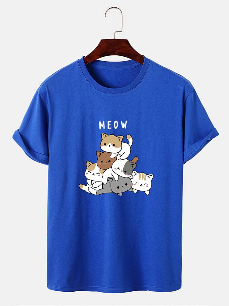 Cute Cat Print T-Shirt