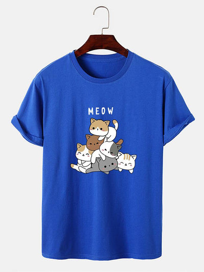 Cute Cat Print T-Shirt