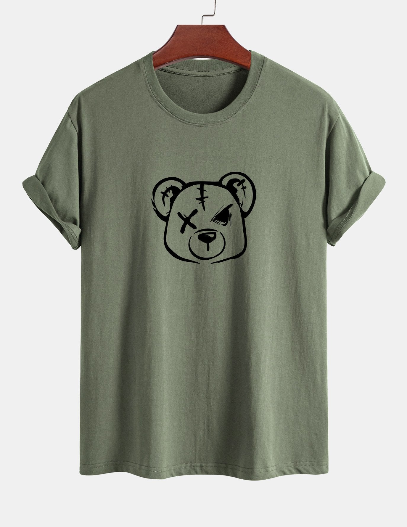 Regular Fit Bear Print Cotton T-Shirt