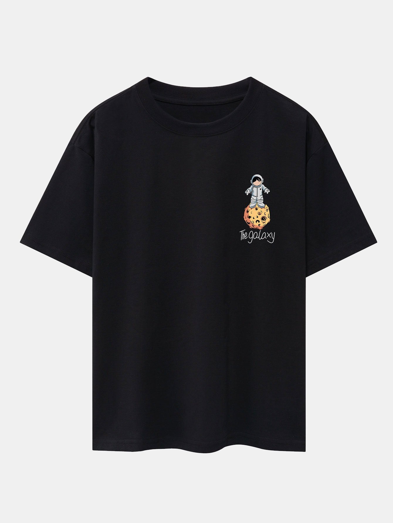 Galaxy Astronaut Print Drop Shoulder Oversize T-Shirt