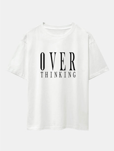Slogan Print Drop Shoulder Oversize T-Shirt