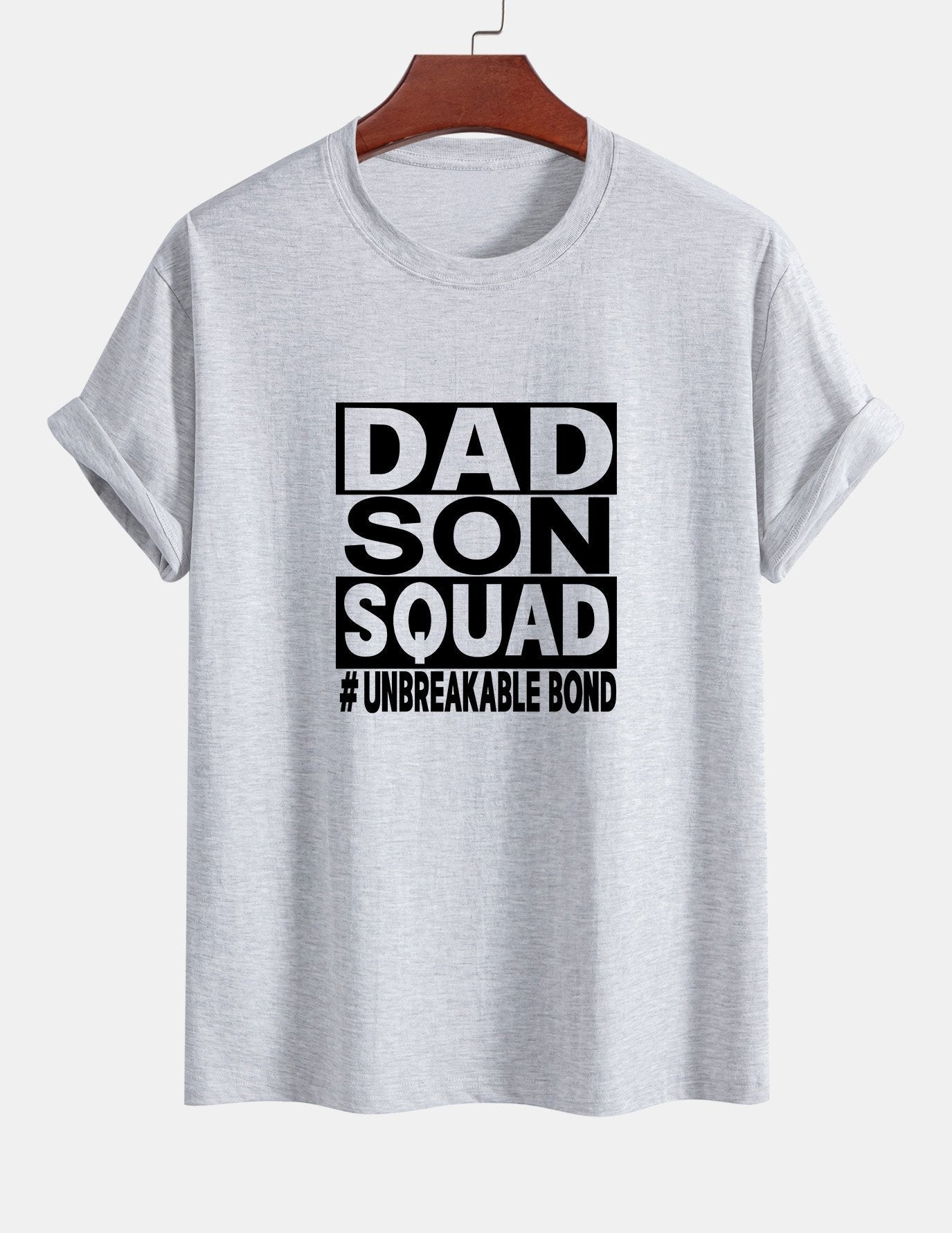Regular Fit Dad And Son Squad Print Cotton T-Shirt