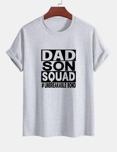 Regular Fit Dad And Son Squad Print Cotton T-Shirt