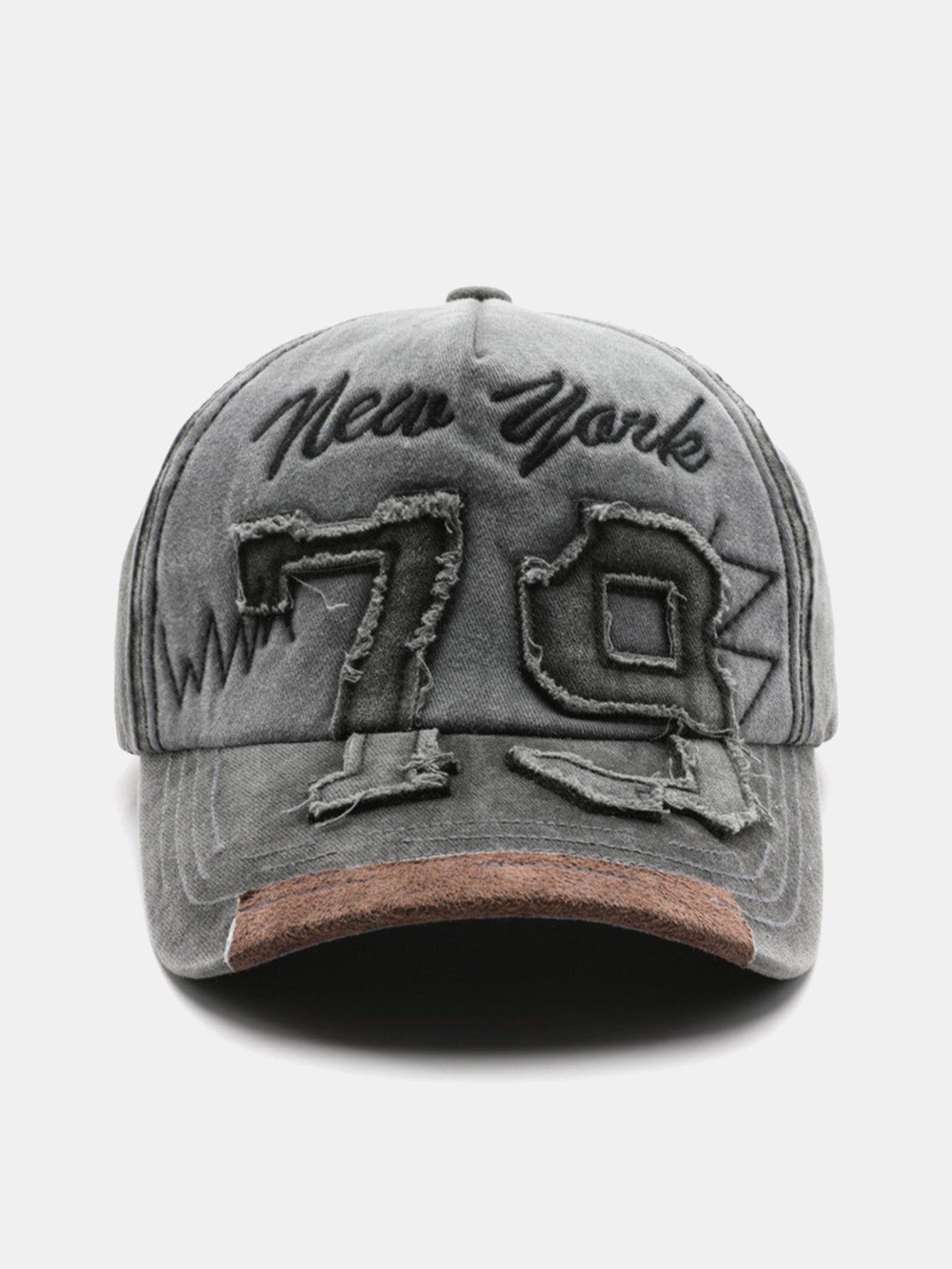 New York 79 Embroidery Washed Distressed Baseball Cap