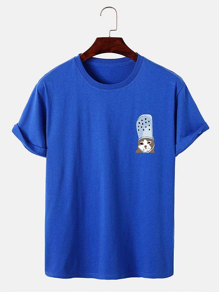 Crying Cat in a Croc Print T-Shirt