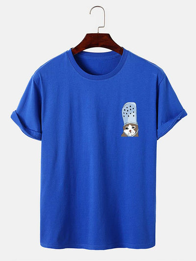 Crying Cat in a Croc Print T-Shirt