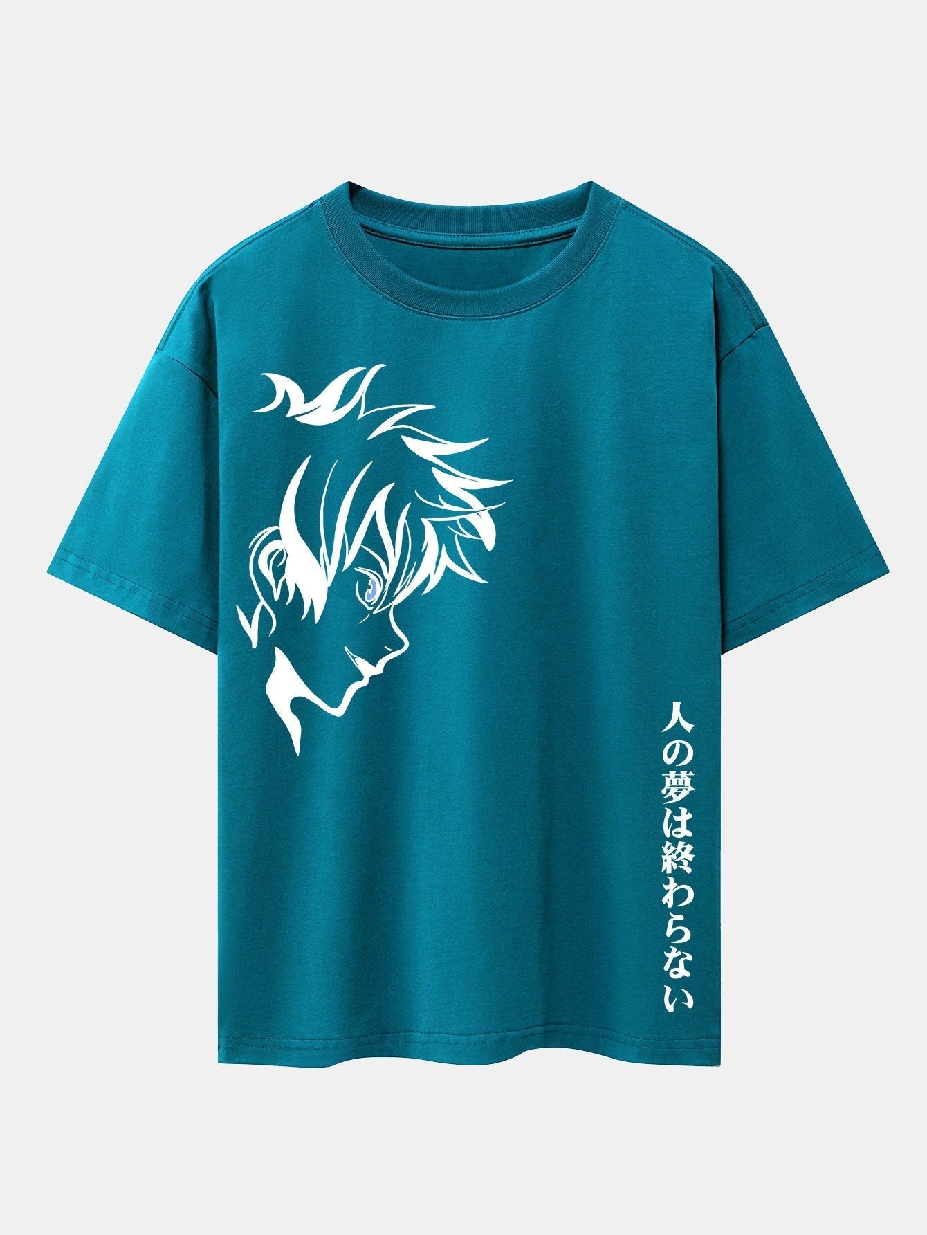 Comic Male Slogan Print Drop Shoulder Oversize T-Shirt