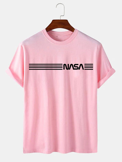 Nasa Stripe Print T-Shirts