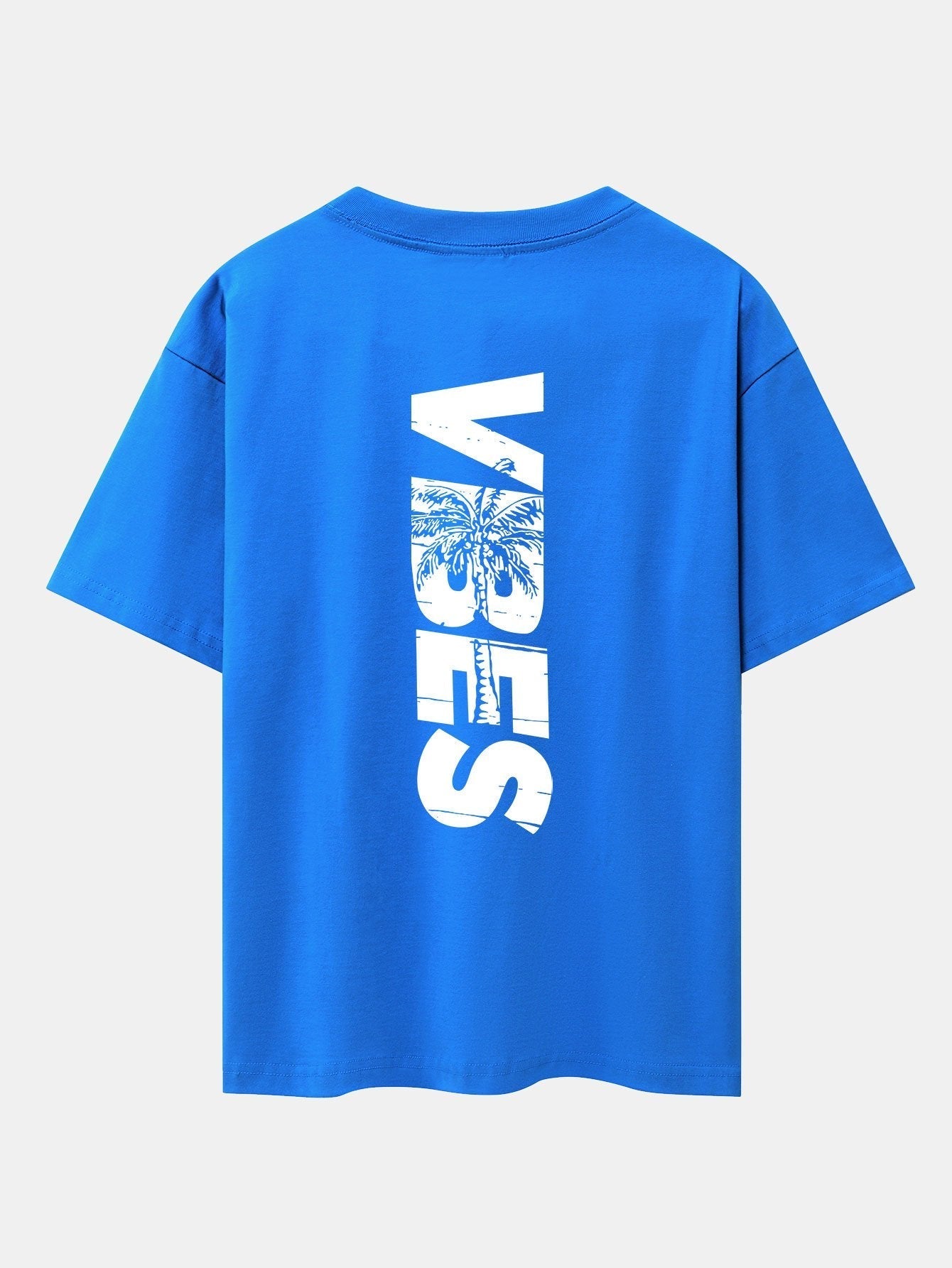 Palm Tree Vibes Slogan Back Print Drop Shoulder Oversize T-Shirt