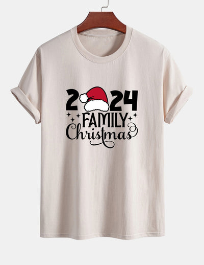 Regular Fit Family Christmas 2024 Print Cotton T-Shirt
