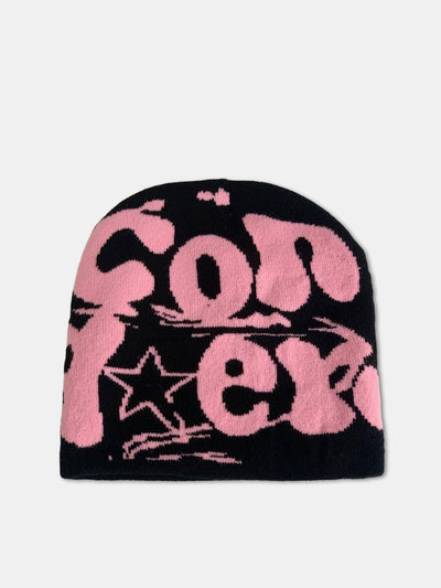 Fashion Slogan Pattern Warm Knit Beanie Hat
