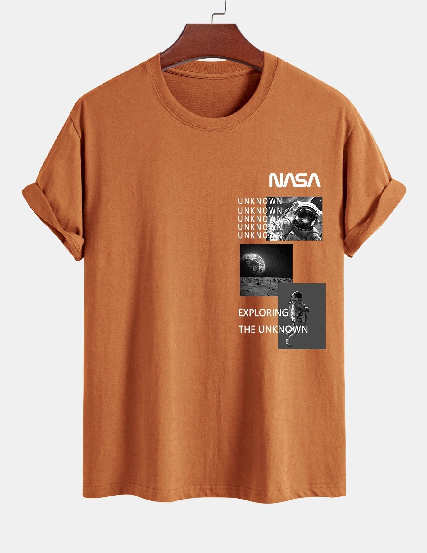 Regular Fit NASA Moon Landing Print Cotton T-Shirt